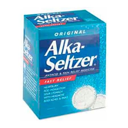 Acme United Alka-Seltzer 80659297 Antacid and Pain Relief Medicine, 50 Two-Packs/Box 80659297
